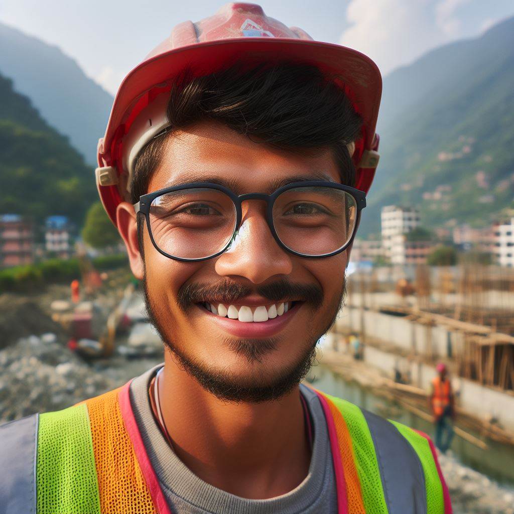 A Nepalese skilled Manpower smiling.